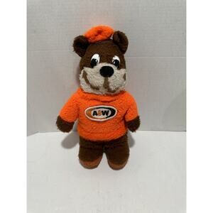 A&W Root Beer Soda Plush Bear Mascot Advertising‎ Promo Vintage 12” Brown Smile